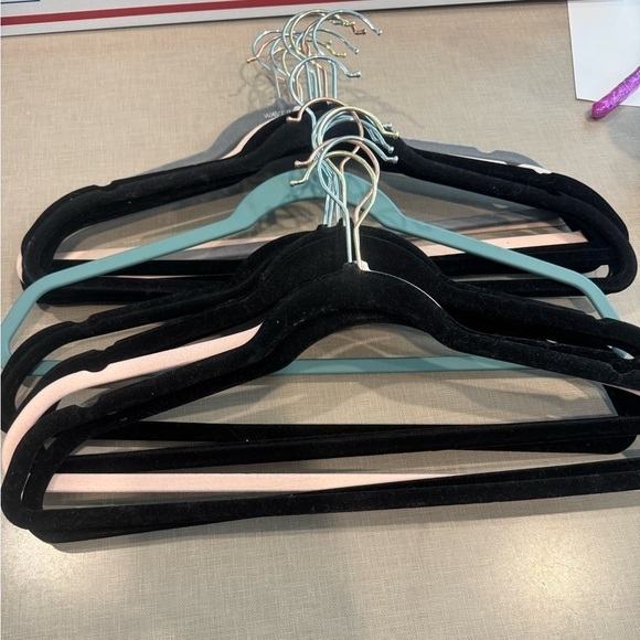 None Other - Set of Black and Teal Velvet Hangers- 20 per box